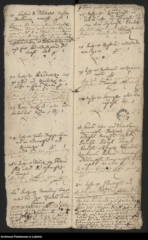 Obraz 5 z jednostki "Regestrum Simplicium Causarum Conseruatarum & Recentium Criminum Anni Dni 1644"
