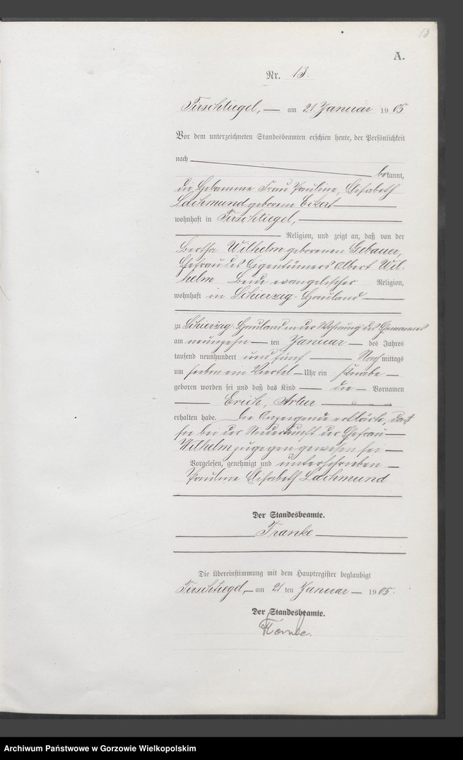 Obraz 16 z jednostki "Geburts Register"
