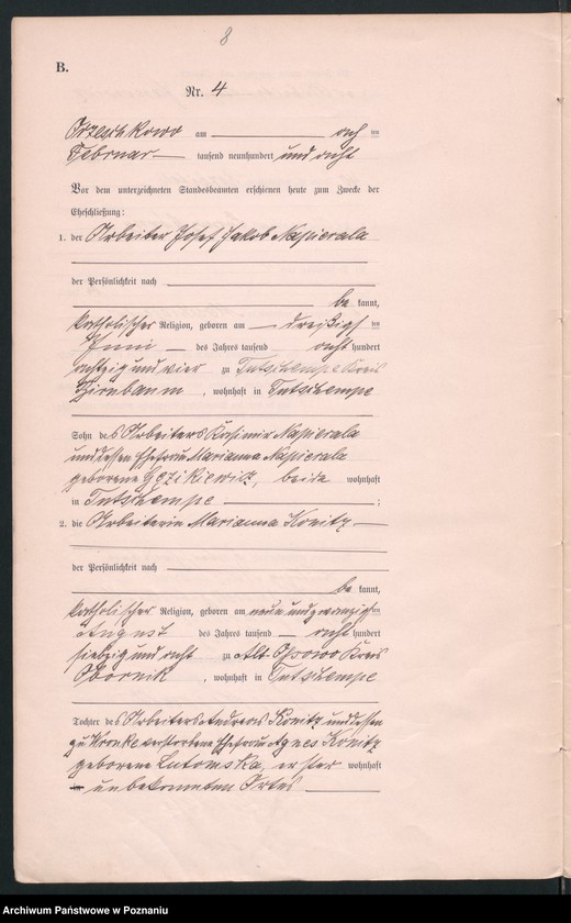 Obraz 10 z jednostki "Heirats-Neben-Register"