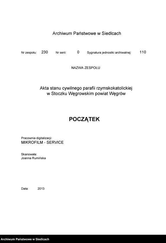 Obraz 3 z jednostki "[Akta urodzonych, zaślubionych i zmarłych]"