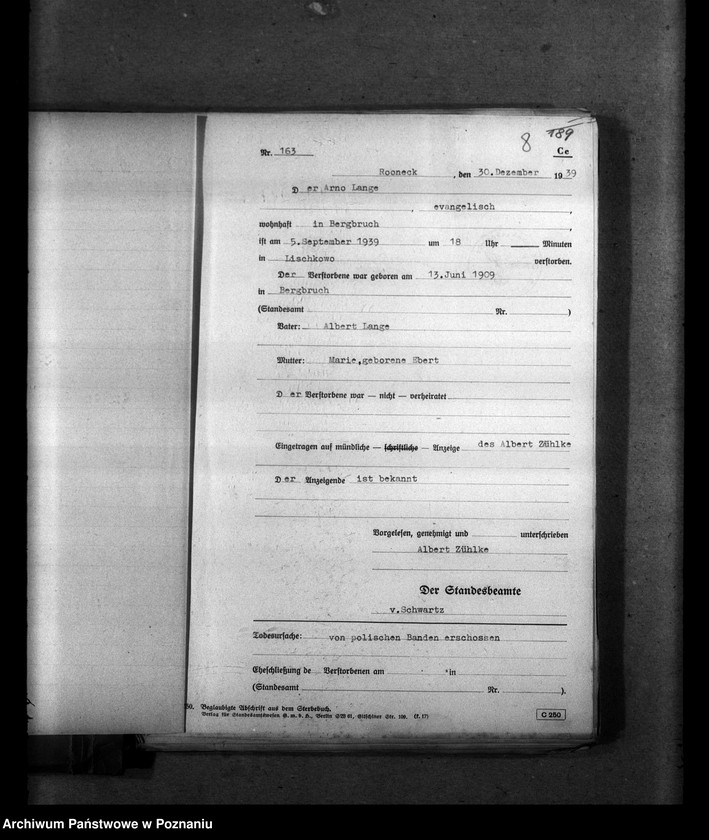 Obraz 12 z jednostki "Kreis Hohensalza (Inowrocław). Wykazy miejscowych Niemców, którzy zginęli w 1939 roku L - Z"