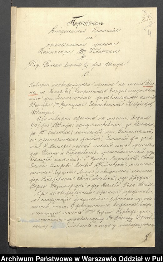 image.from.unit.number "O urządzaniu chłopów byłej rządowej wsi Dalekie, gm. Komorowo"