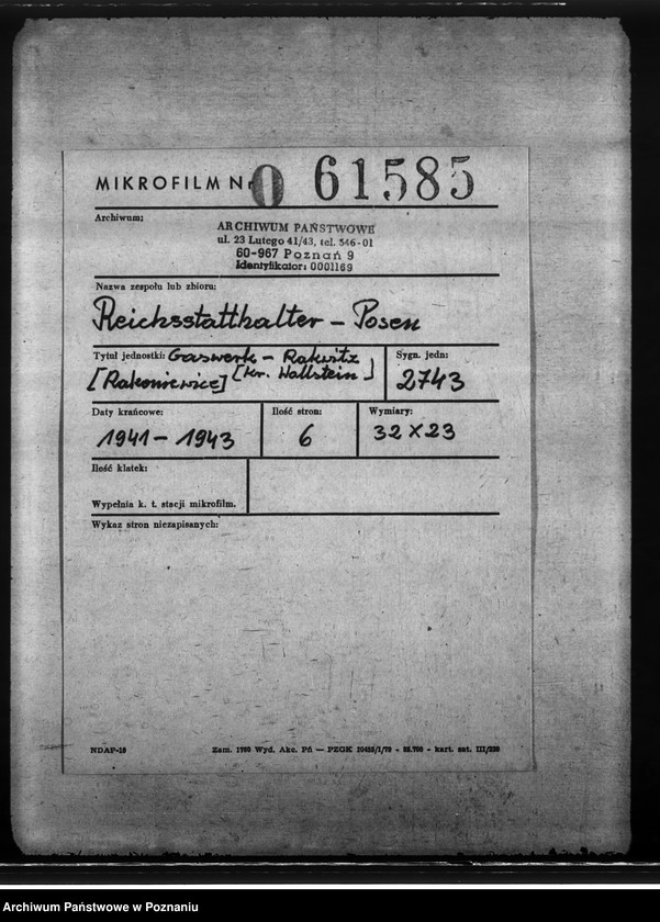 Obraz 2 z jednostki "Gaswerk - Rakwitz (Rakoniewice) Kreis Wollstein"