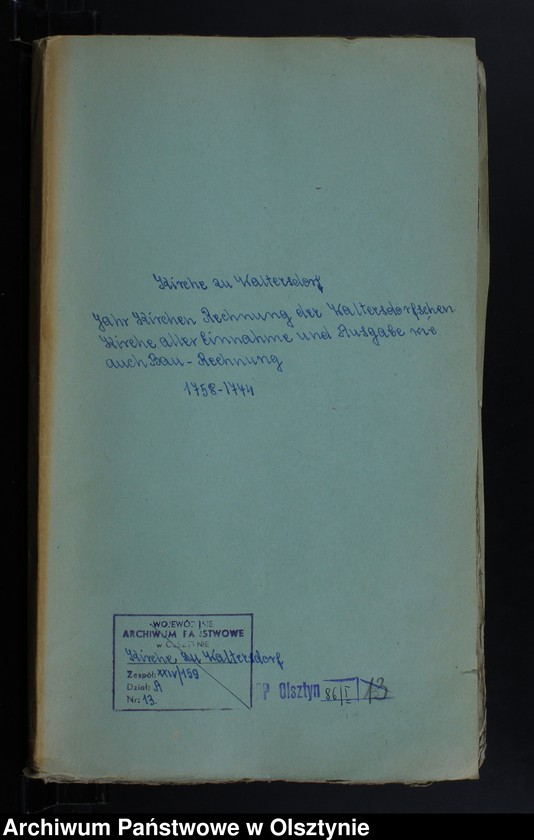 image.from.unit.number "Jahr Kirchen Rechnung der Waltersdorfschen Kirche aller Einnahme und Ausgabe wie auch Bau-Rechnung"