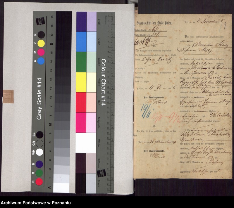 Obraz 3 z jednostki "Die von den Verlobten beigebrachten Urkunden zur Eheschliessung pro 1895"