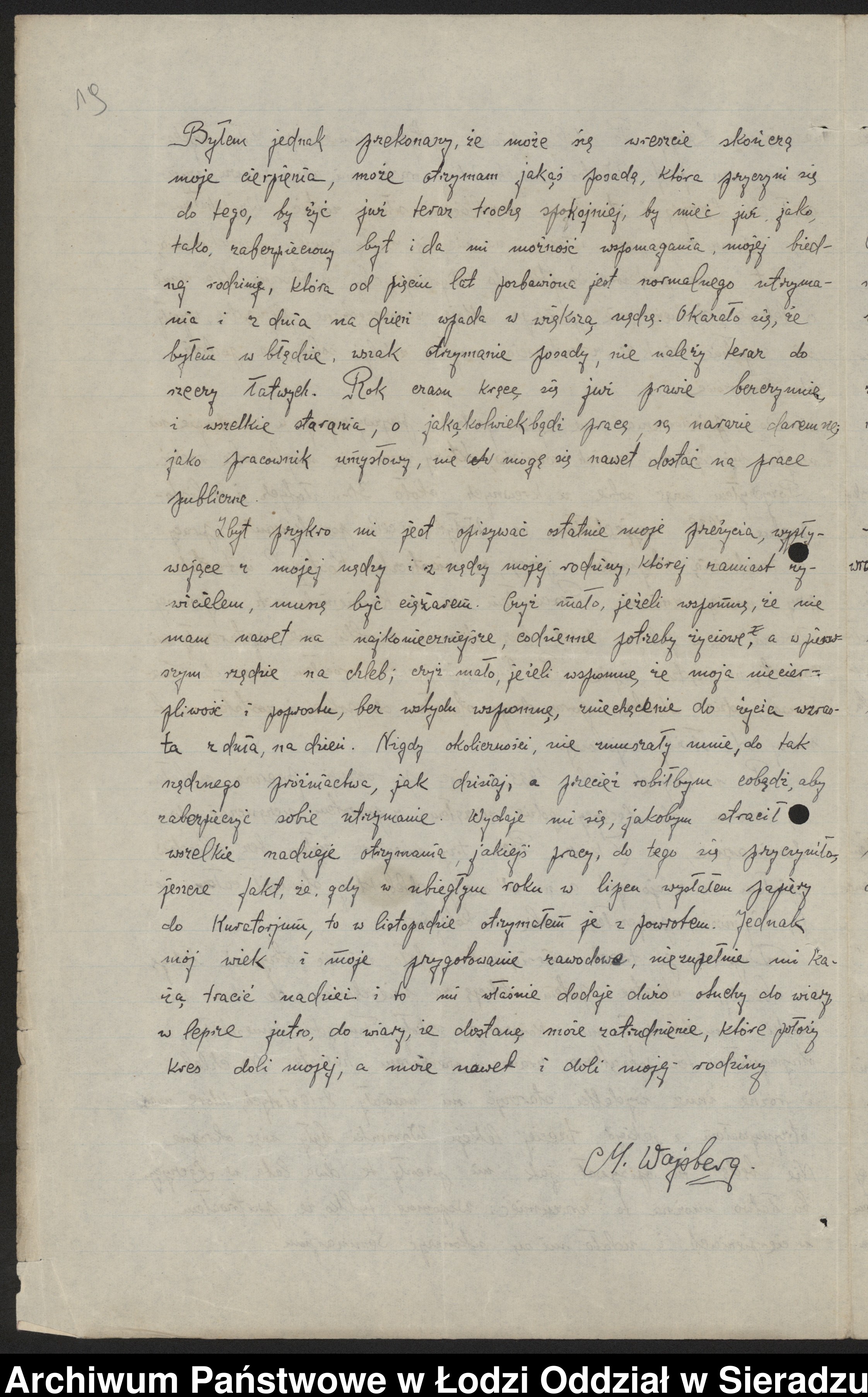 Skan z jednostki: Akta osobiste. Moszek Wajsberg