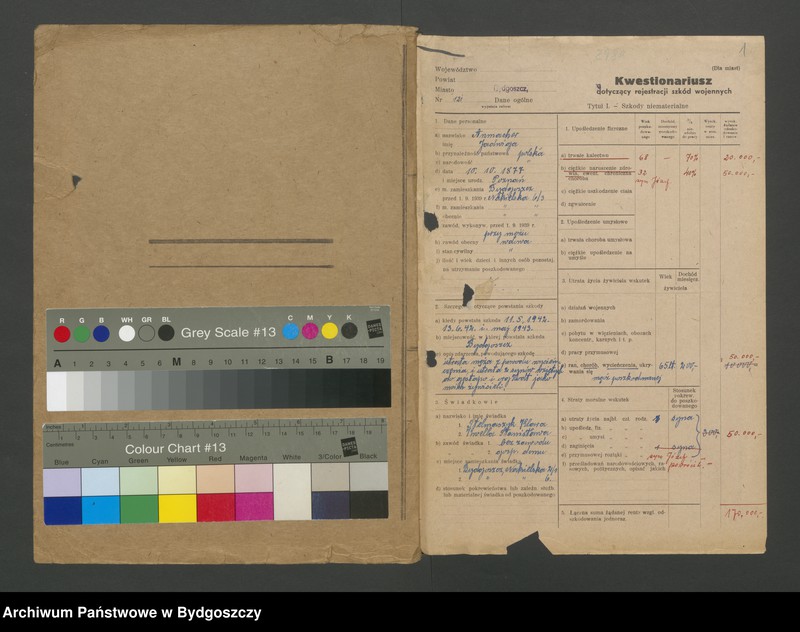 image.from.unit.number "Kwestionariusz dotyczący rejestracji szkód wojennych, nr 121-180"