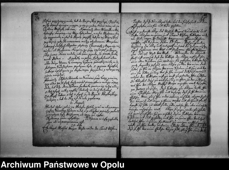 image.from.unit.number "["Protoculum" urzędu wójtowskiego miasta Opola (prowadzony przez hrabiego Jerzego Adama z Gaszyny, hetmana krajowego księcia opolsko - raciborskiego).]"