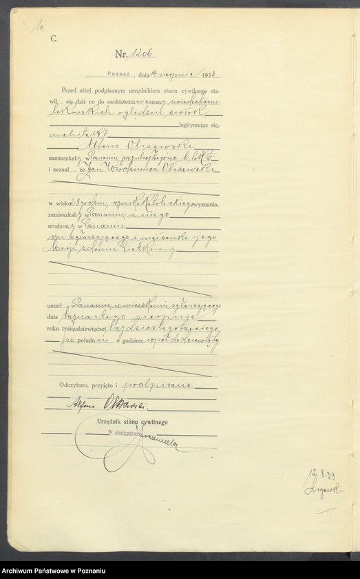 Obraz 12 z jednostki "Księga miejscowa zgonów tom III [Rejestr główny zgonów]"