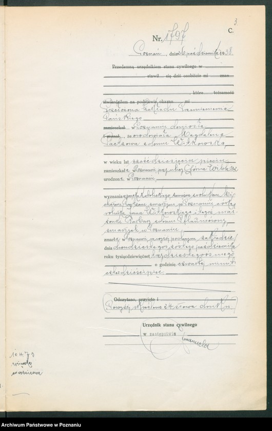 Obraz 5 z jednostki "Księga miejscowa zgonów tom IV [Rejestr główny zgonów]"
