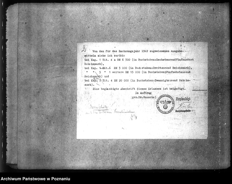 Obraz 6 z jednostki "Haupt - Haushaltsüberwachliste Rechnungsjahr 1942."