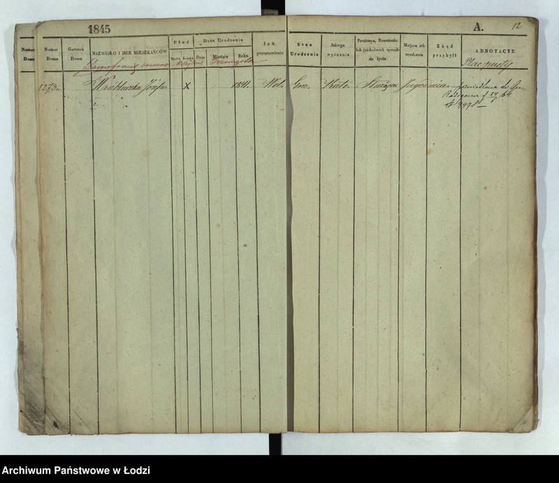 Obraz 9 z jednostki "[Księga ludności stałej Łódź nr 1269-1445]"