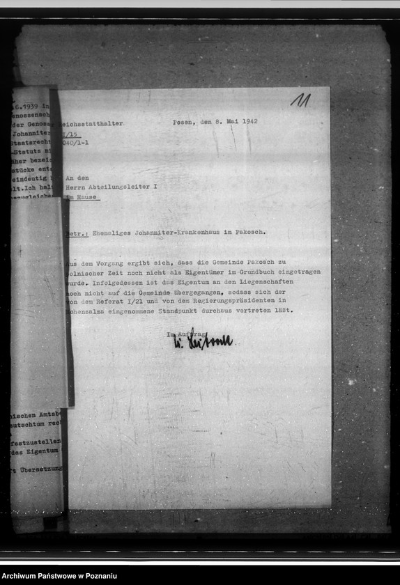 Obraz 15 z jednostki "Finanzsachen des Kreises Mogilno. Ehemaliger Johanniter Krankenhaus in Pakosch. Leistungen der Kreise an die Partei"