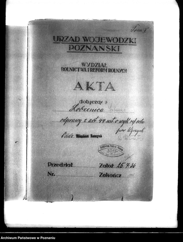 Obraz 4 z jednostki "Majątek Łobżenice powiatu wyrzyskiego odprawy z art. 44 ustawy o wykonaniu reformy rolnej"