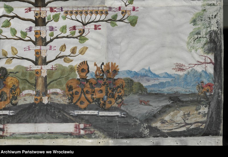 Obraz 9 z jednostki "[Herby, drzewa genealogiczne różnych rodów- von Geusau, von Gersdorff, von Rade, von Heynitz-Lindau, von Vechtnitz, von Wiedebach, von Globio, von Haugwitz, von Steding, von Winkel, von Langenau, von Wallis, von Erdmannsdorf, von Hagen, von Granach, von Schönburg-Waldenburg, von Arenstadt, von Finger]"