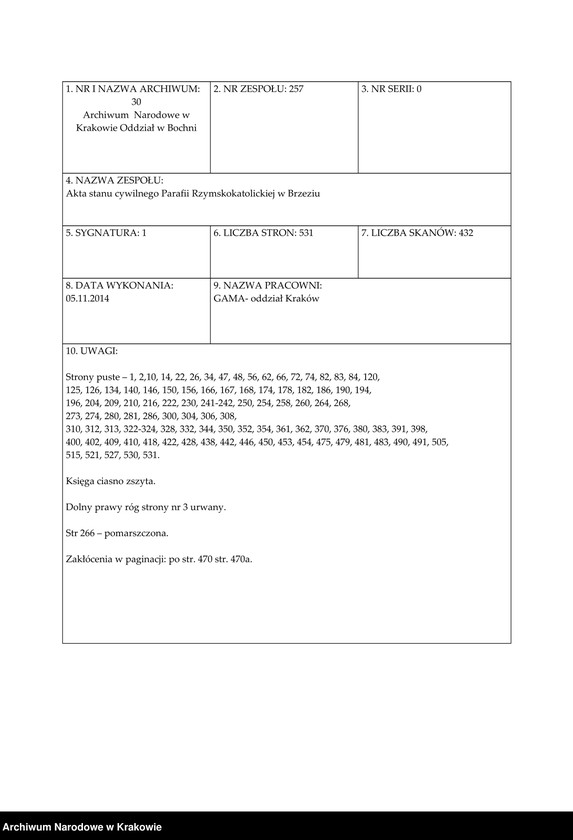 Obraz z jednostki "Księga aktu urodzenia parafii w Brzeziu - Brzezie, Chrość, Czyżów, Dąbrowa, Grodkowice, Gruszki, Łysokanie, Staniątki, Suchoraba, Surówki, Świątniki, Szrów, Szczytniki, Zborczyce"