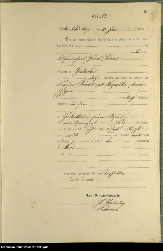 image.from.unit.number "Geburts-Haupt-Register Tom I,Nr 45 - 60"