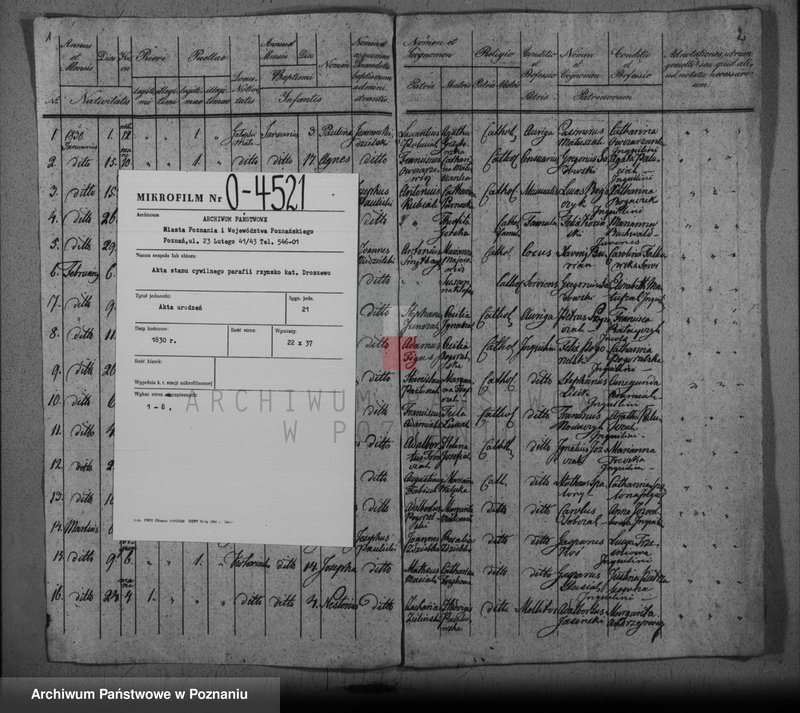 image.from.team "Akta stanu cywilnego Parafii Rzymskokatolickiej Droszew (pow. ostrowski)"