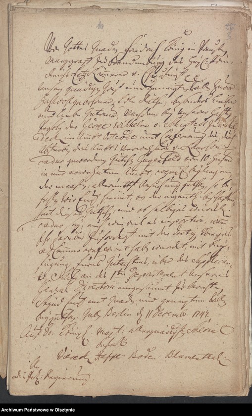 image.from.unit.number "Jugendfeldt [Gugenfeld] [Smolanek], H.[Haupt] A. [Amt] Osterode. Acta die angebliche Candicität dieses Gutes, um dessen Verleichung Georg Wilh. [Wilhelm] v. [von] Schierstaedt auf Schildeck den König gebeten hat"