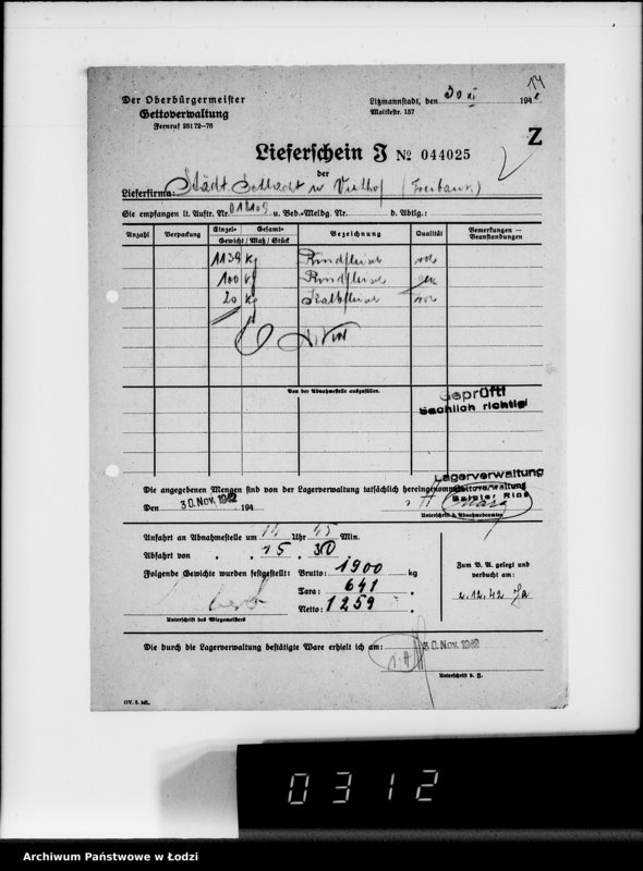 Obraz 18 z jednostki "Lebensmitteleinkauf. Aufträge, [Lieferscheinen und Rechnungen] 18051-18110"