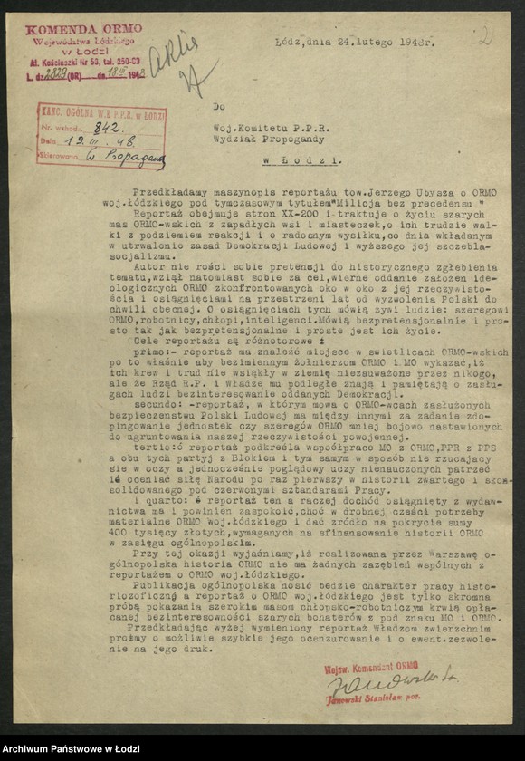 Obraz 3 z jednostki "Reportaż [Jerzego Ubysza o] Ochotniczej Rezerwie Milicji Obywatelskiej [województwa łódzkiego] "Milicja bez precedensu""