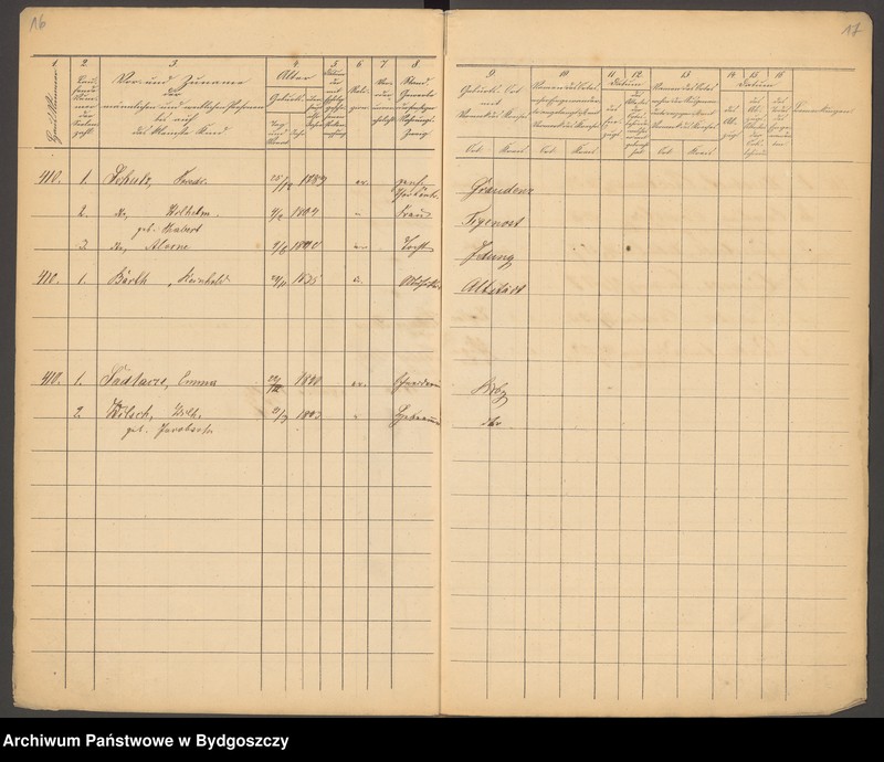 image.from.unit.number "[Liste der sämmtlichen Civil - Einwohner zu Bromberg aufgenommen Nr 409-461]"