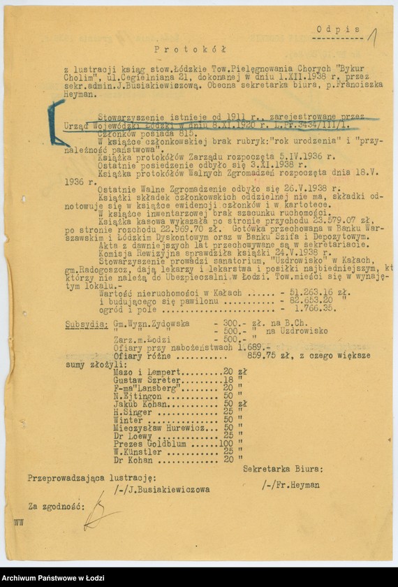 Obraz 4 z jednostki "Łódzkie T-wo Pielęgnowania Chorych "Bykur Cholim" w Łodzi"