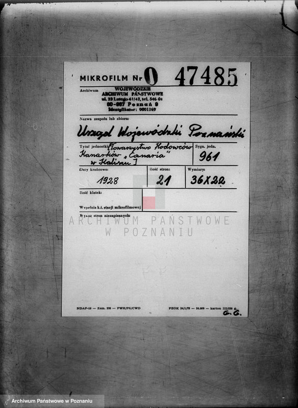 Obraz 2 z jednostki "/Towarzystwo Hodowców Kanarków,,Canaria" w Kaliszu/"