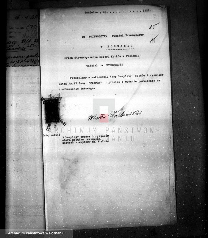 Obraz 19 z jednostki "Poznańska Termochemiczna Przetwórnia padliny Poznań-Główna nr woj. 167 pierwszy własność Bracia Drabińscy tartak w Janówcu pow. żniński"