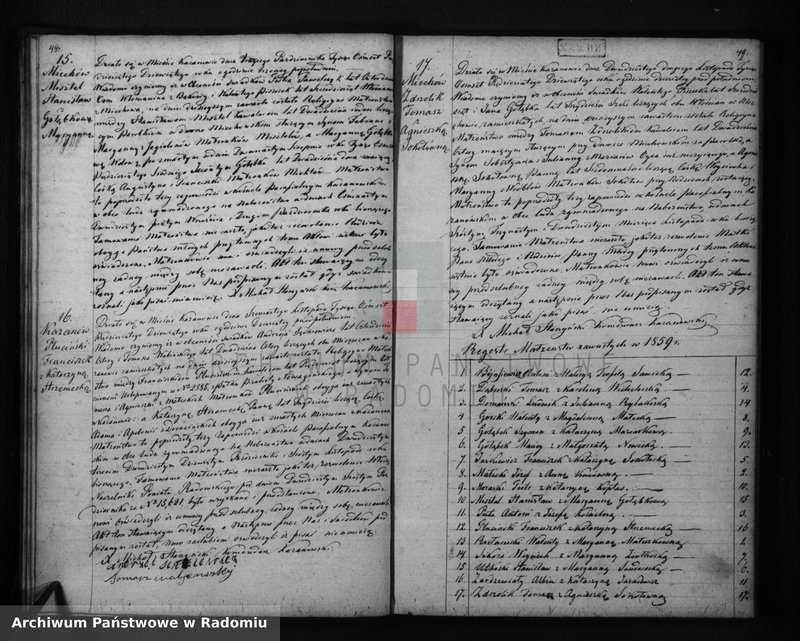 Obraz 18 z jednostki "Duplikat urodzonych, zaślubionych i śmierci w parafii Kazanów na rok 1859"