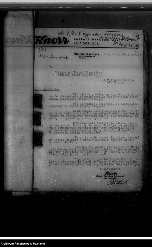 Obraz 12 z jednostki "/Sprawy wodne firmy "Knorr" ul. Starołęcka/"