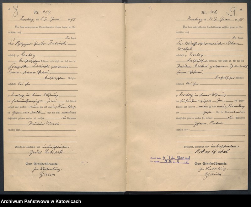 Obraz 8 z jednostki "Księga urodzeń nr 400-799"