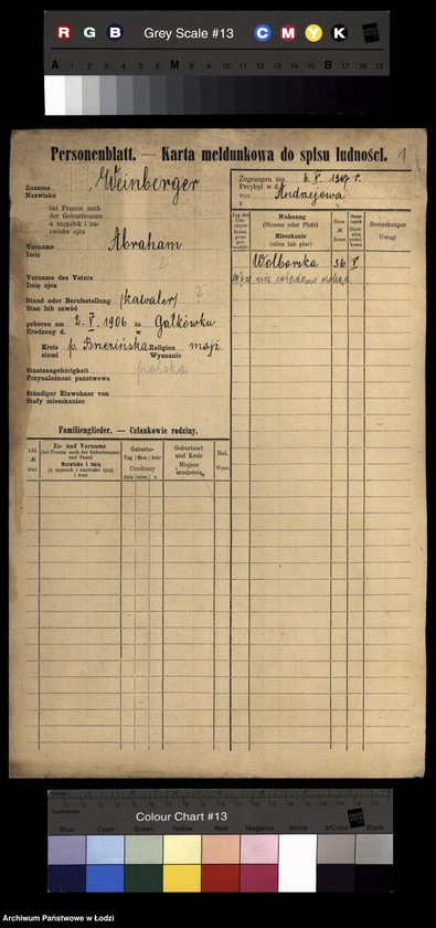 Obraz 3 z jednostki "[Spis ludności Łodzi] Wajnberger - Wajnger"