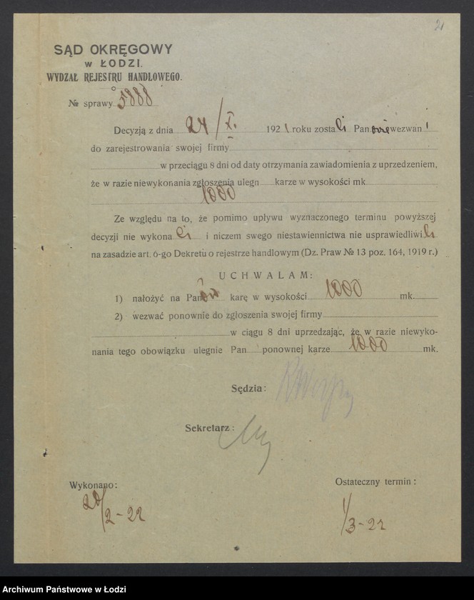 Obraz 4 z jednostki "Gustaw Koszade – kupno i sprzedaż przędzy i odpadków"