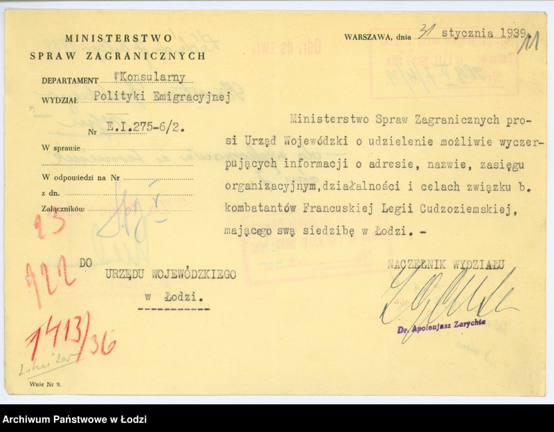 Obraz 14 z jednostki "[Informacja o związkach i stowarzyszeniach]"