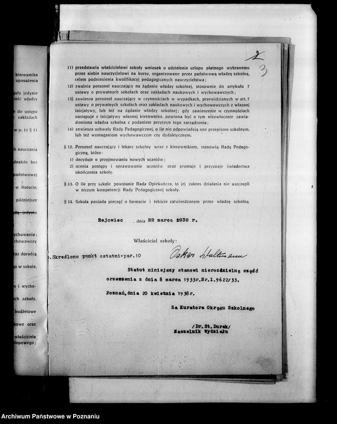 Obraz 6 z jednostki "Prywatna Szkoła Powszechna z niemieckim językiem nauczania Rejowiec powiat Wągrowiec"