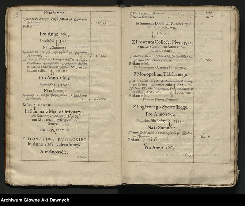 image.from.unit.number "Księgi obejmujące tzw. addytamenta wojskowe, delaty kwarciane, taryfy, hyberny i inne. 1643-1794"