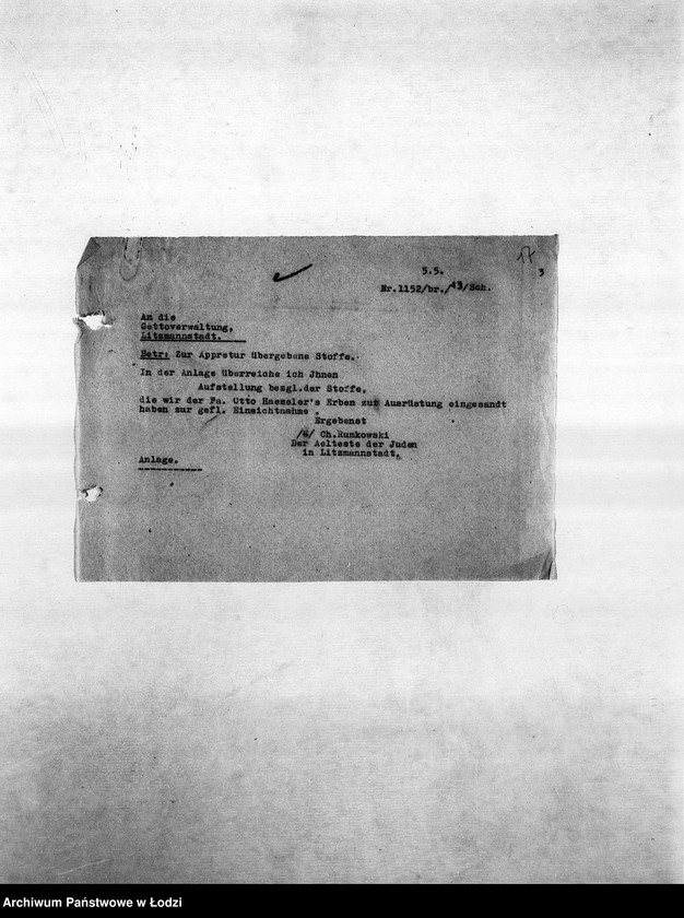 Obraz 20 z jednostki "Textil-Fabrikations-Abteilung [Produkcja i zapotrzebowanie materiałów dla resortu pracy]"