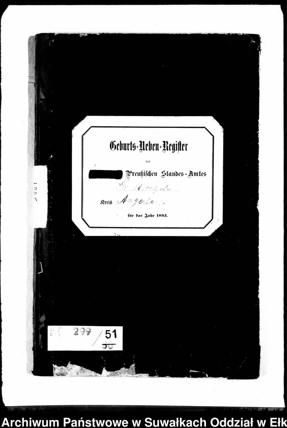 image.from.unit.number "Geburts-Neben-Register des Preussischen Standes-Amtes Gr. Strengeln Kreis Angerburg"