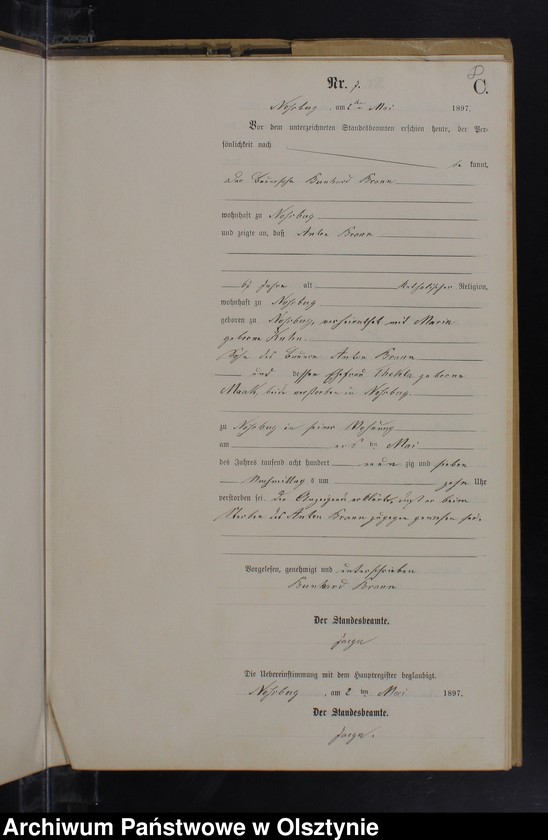 image.from.unit.number "Sterbe-Neben-Register Nr 1 - 22"