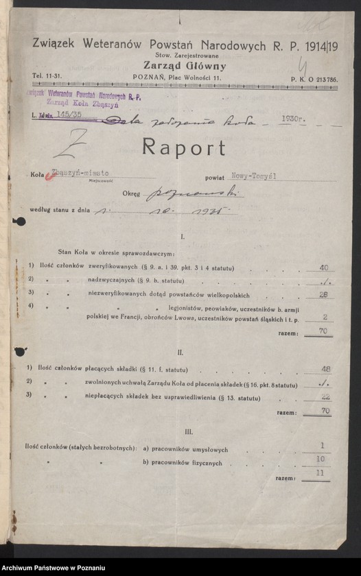 Obraz 7 z jednostki "Zbąszyń, powiat Nowy Tomyśl - akta koła."