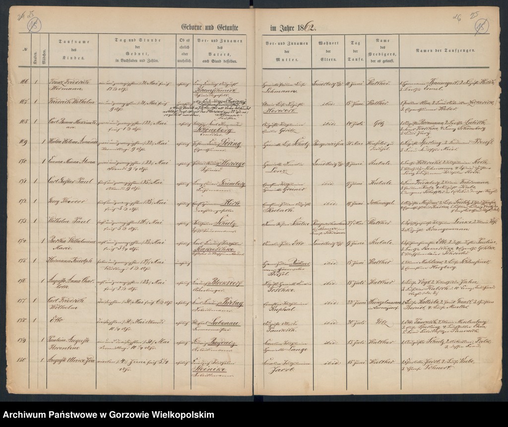 image.from.unit.number "Duplikate der Hauptkirche zu Landsberg an der Warthe (zawiera także księgę zgonów Konkordier Kirche mit der reformirten und Militair Gemeinde z 1862 r.)"