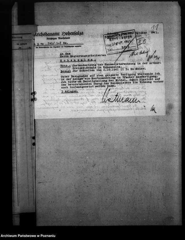 Obraz 15 z jednostki "Ausbau der Ober - Heimschule Hohensalza (Inowrocław)"