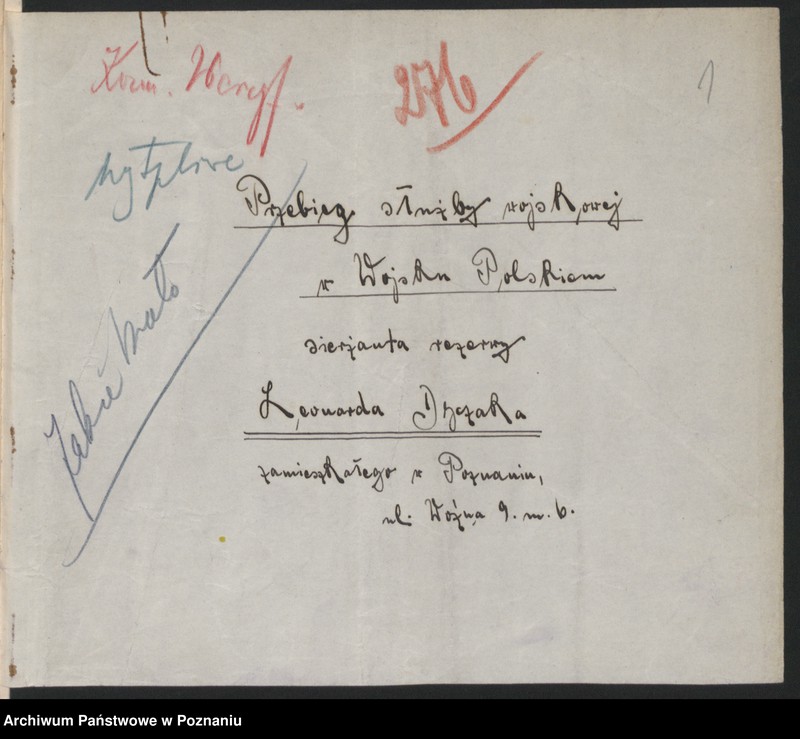 Obraz 3 z jednostki "Koło - Poznań przebieg służby wojskowej Leonarda Dyczaka."