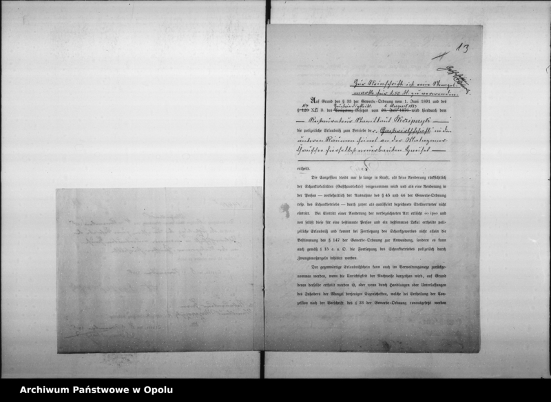 Obraz 14 z jednostki "Acta des Magistrats zu Oppeln betreffend die Gastwirtschaft an der Malapaner-Chaussee von Klusche Vol. I"