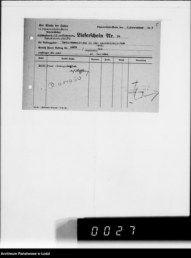 Obraz 9 z jednostki "Aufträge 1105 50.000 P.Einlegesohlen"