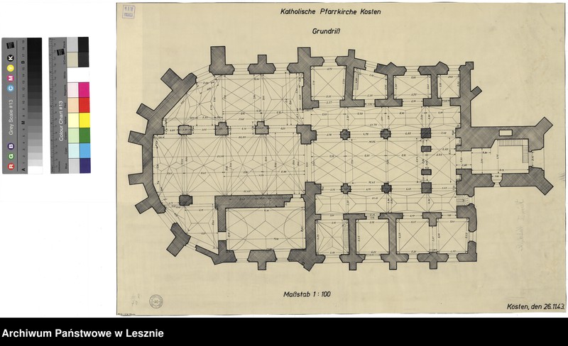Obraz 1 z jednostki "Kościan miasto. Dokumentacja architektoniczna fary pw. Najświętszej Maryi Panny Wniebowziętej."