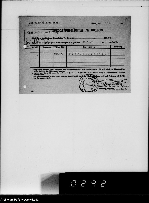 Obraz 7 z jednostki "Lebensmitteleinkauf. Aufträge, [Lieferscheinen und Rechnungen] 19281-19330"