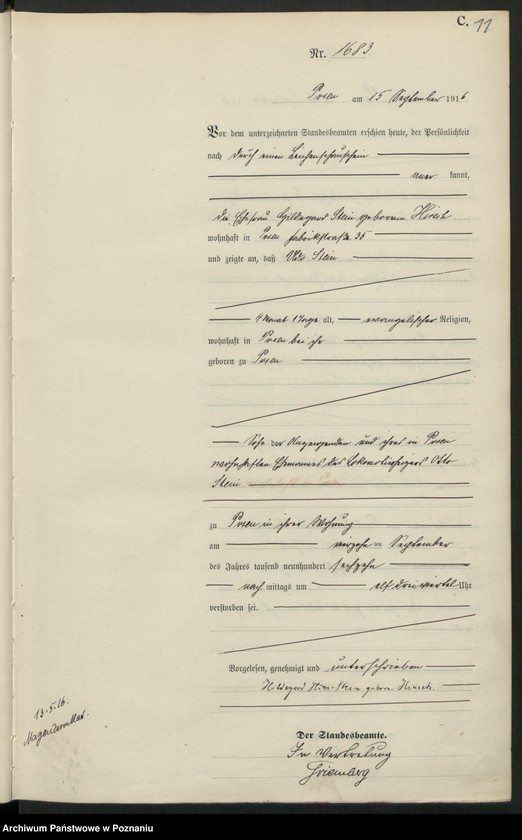 Obraz 13 z jednostki "Księga miejscowa zgonów tom IV [Rejestr główny zgonów]"