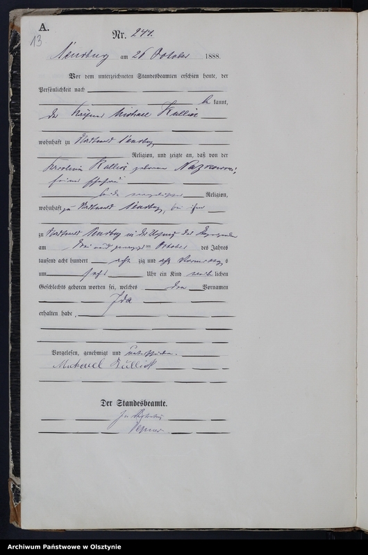 image.from.unit.number "Geburts-Haupt-Register,Tom III,Nr 233 - 301"